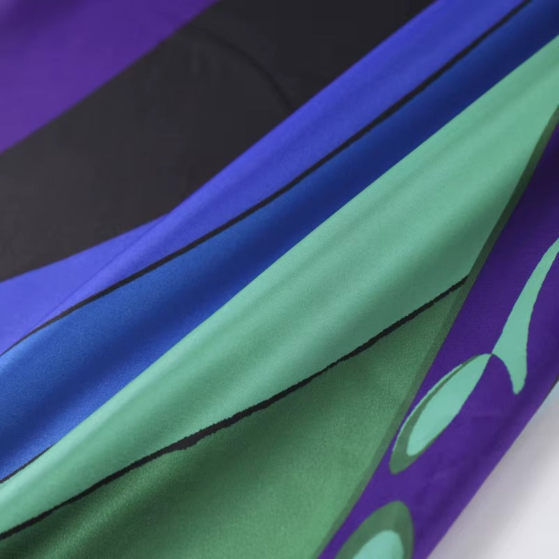 Casual Vacation Long Puff Sleeve V-neck Beach Dresses