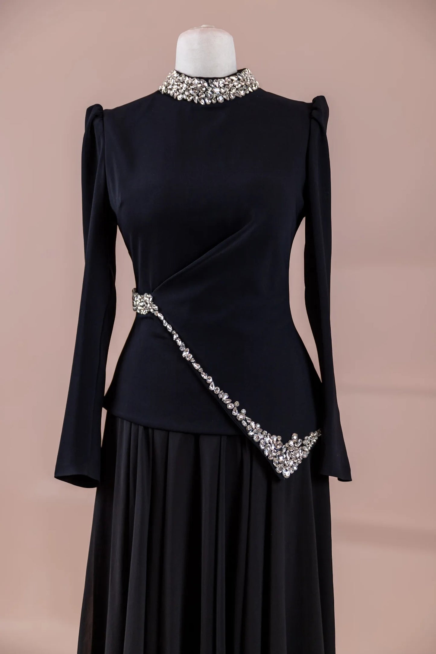 Regina Modest Evening Gown - Black
