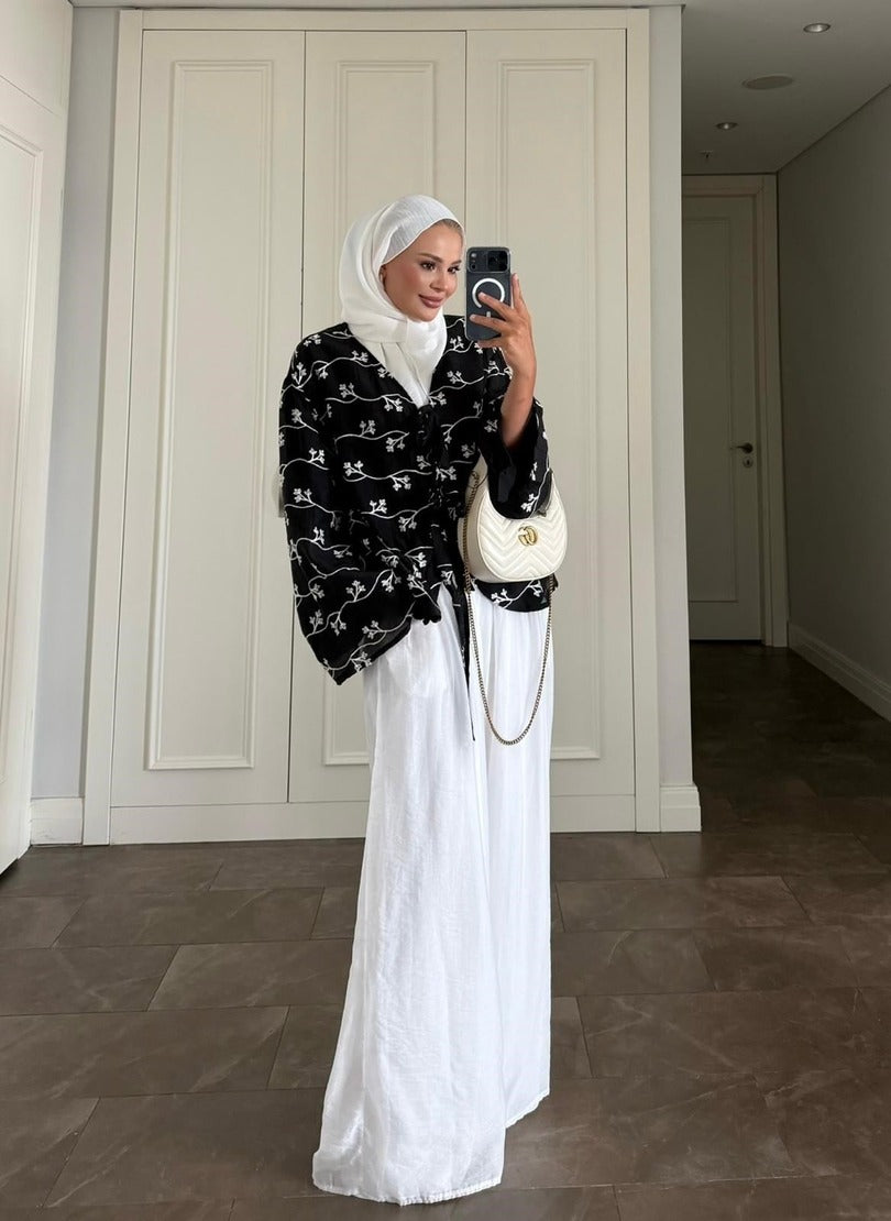 Elena Black Modest Pantolon Takımı - Ön Sipariş İki Parça Tunik Kıyafet