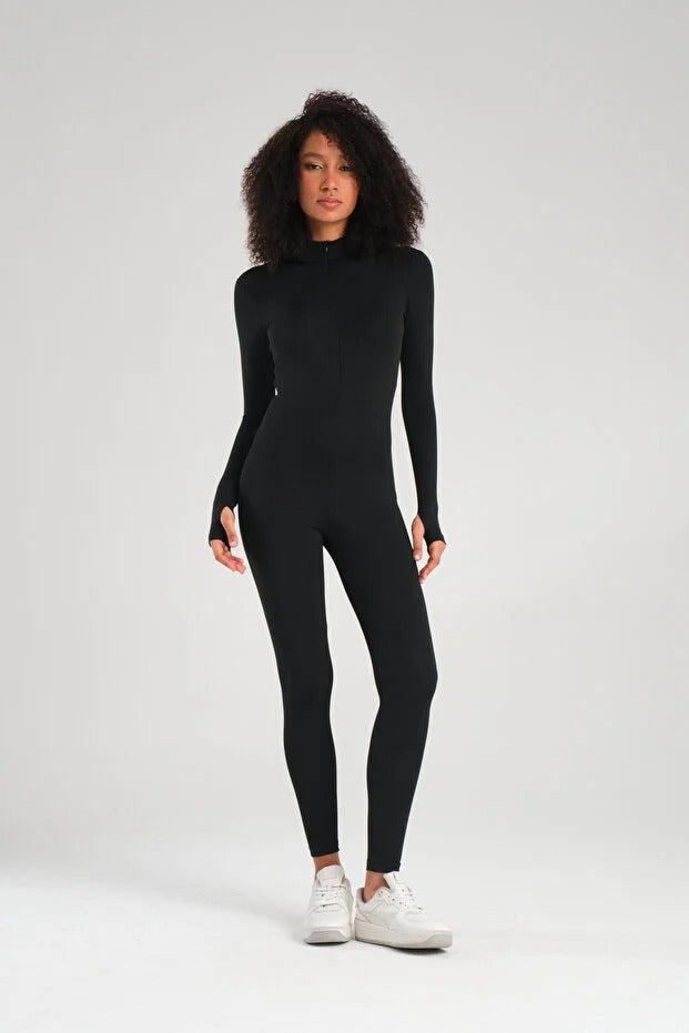 Full Coverage Swim Jumpsuit - Black
