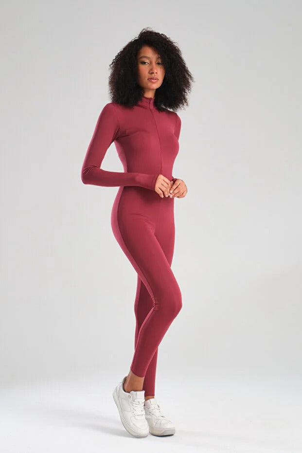 Full Coverage Swim Jumpsuit - Pink