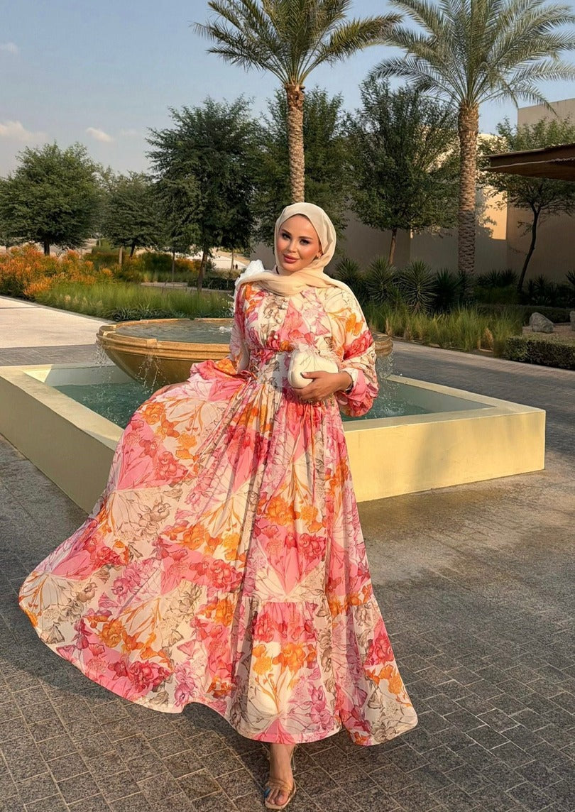 Jeremy Pink Modest Maxi Dress