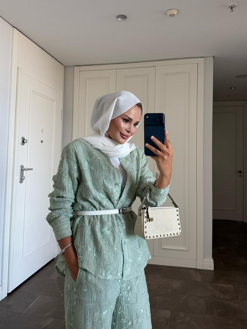 Lilly Modest Trousers Matching Set | Premium Tunic Co-Ord Suit
