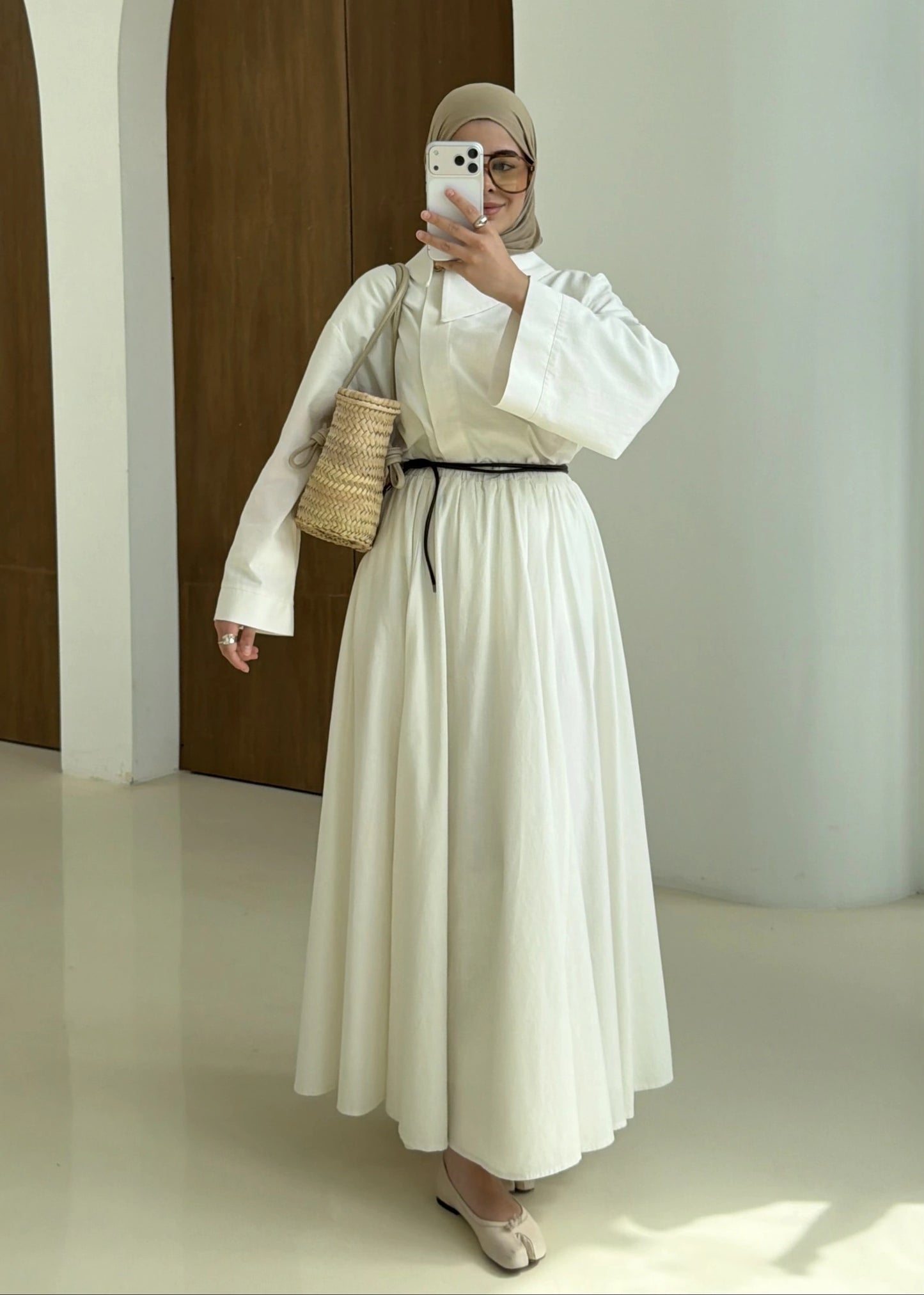 White Linen Two-Piece Suit