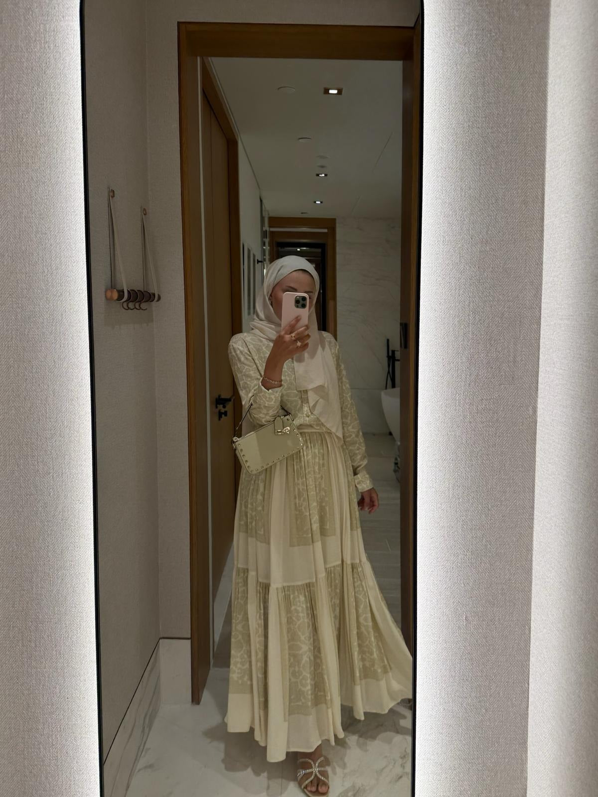 Lightweight Ethnic Shirt and Skirt Co-Ord in Yellow