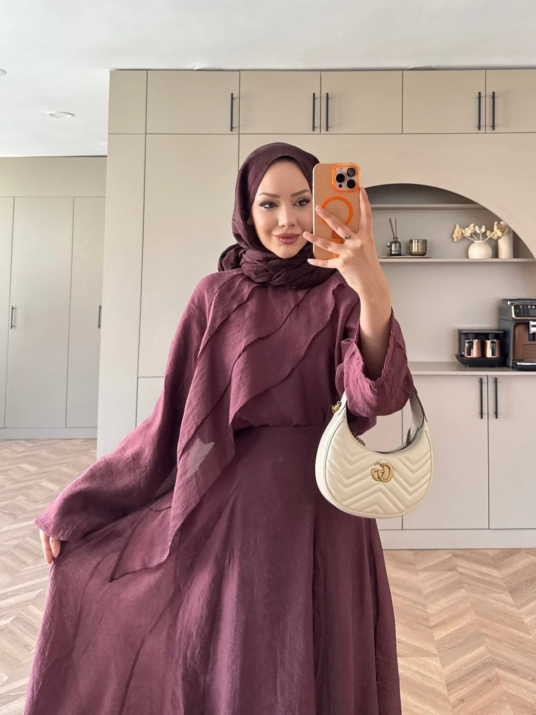 Ruffle Hem Skirt Set in Burgundy