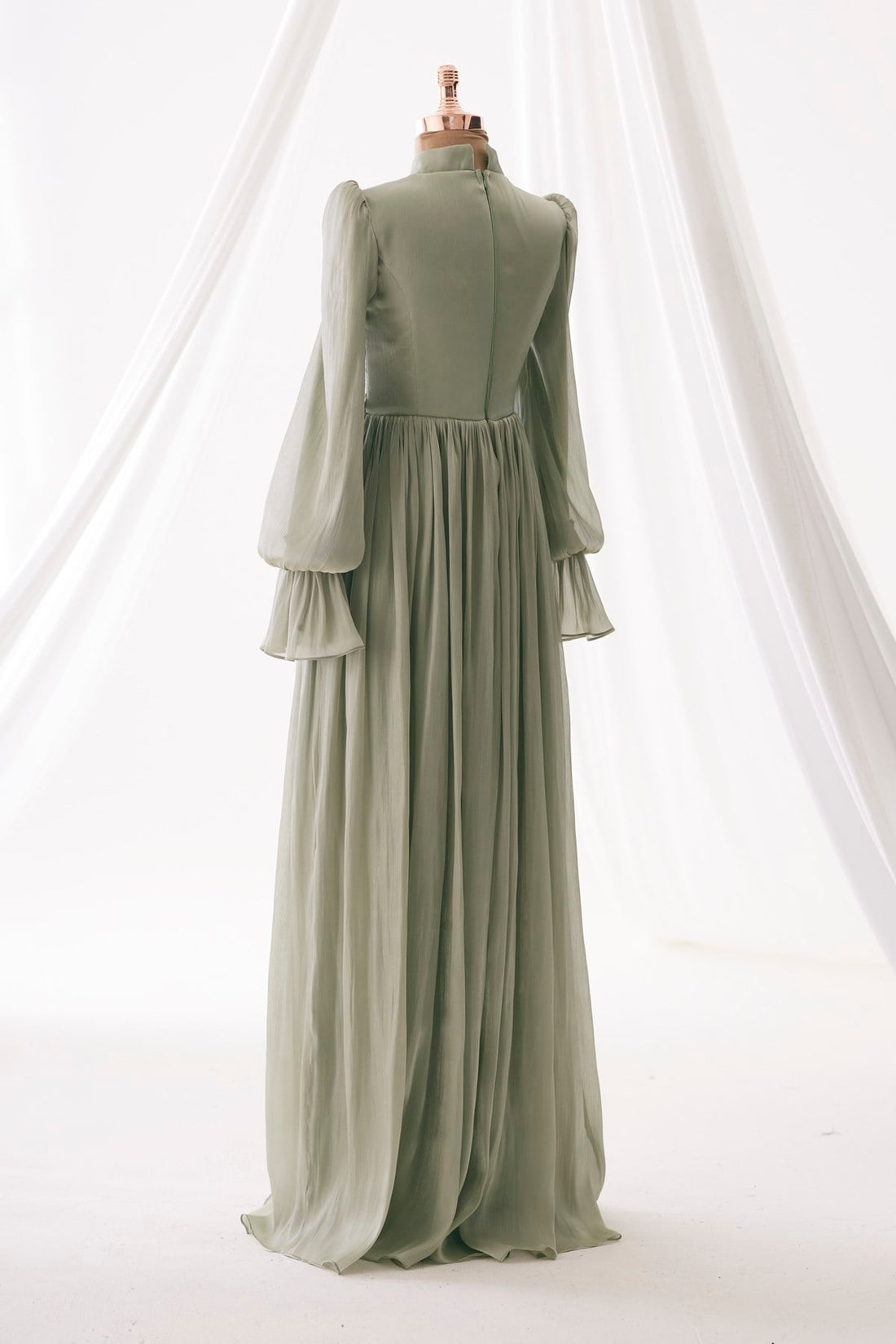 Isilay Evening Gown - Sage Green - view 6