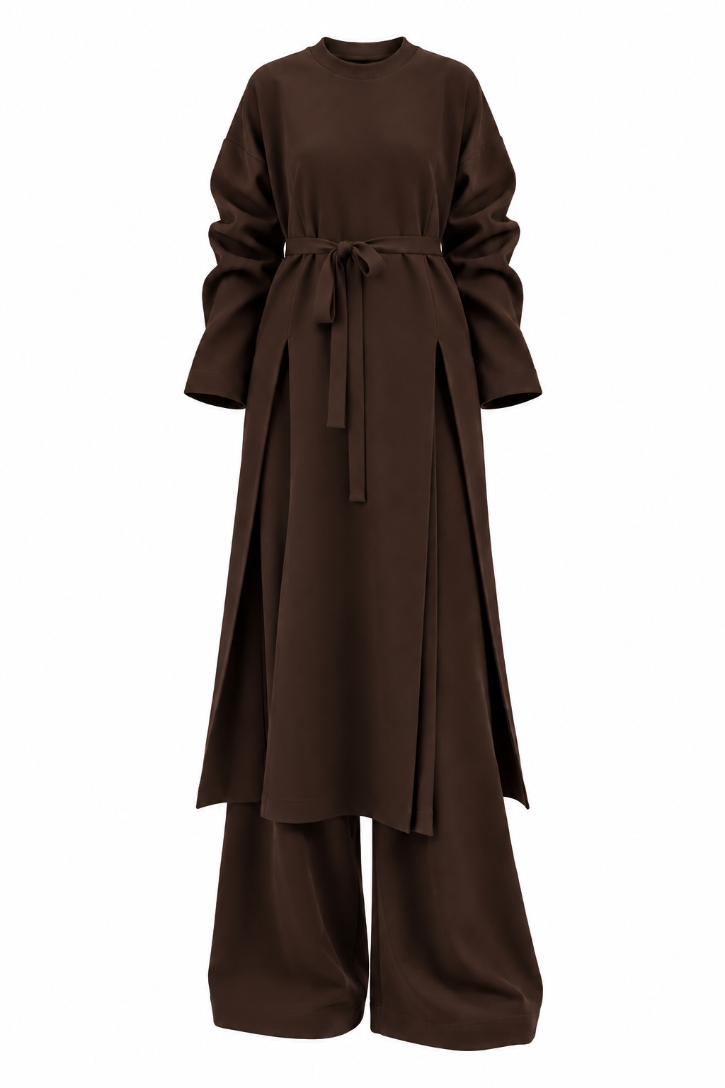 Mirea Knit Two-Piece Set – Brown