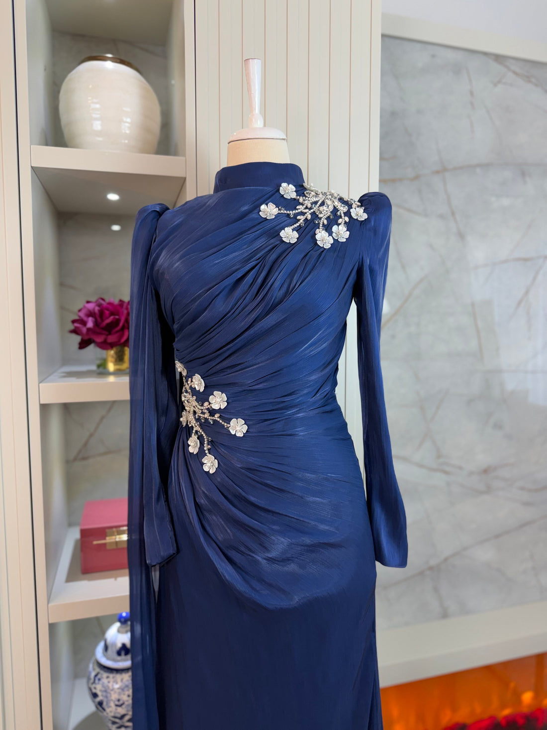 Nora Evening Dress - Navy