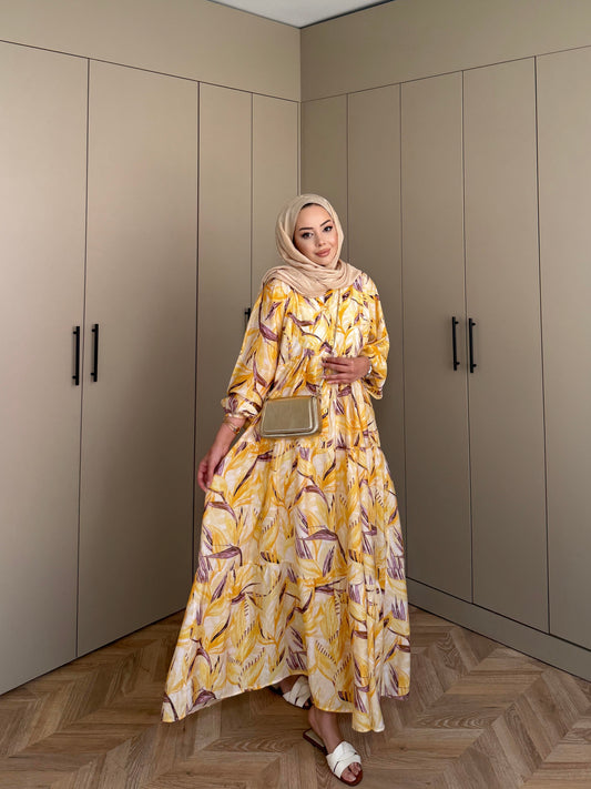 Cherry Yellow Cotton Voile Dress