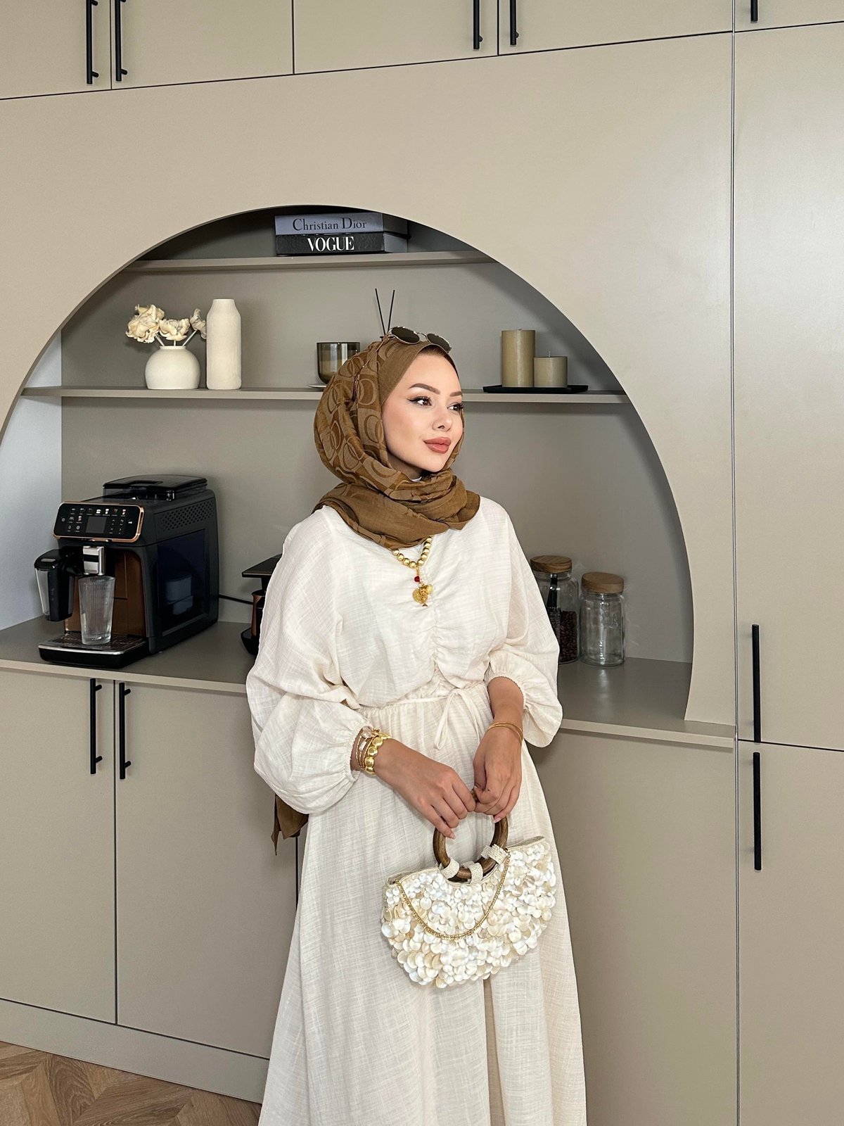 Lamina Linen Dress Beige
