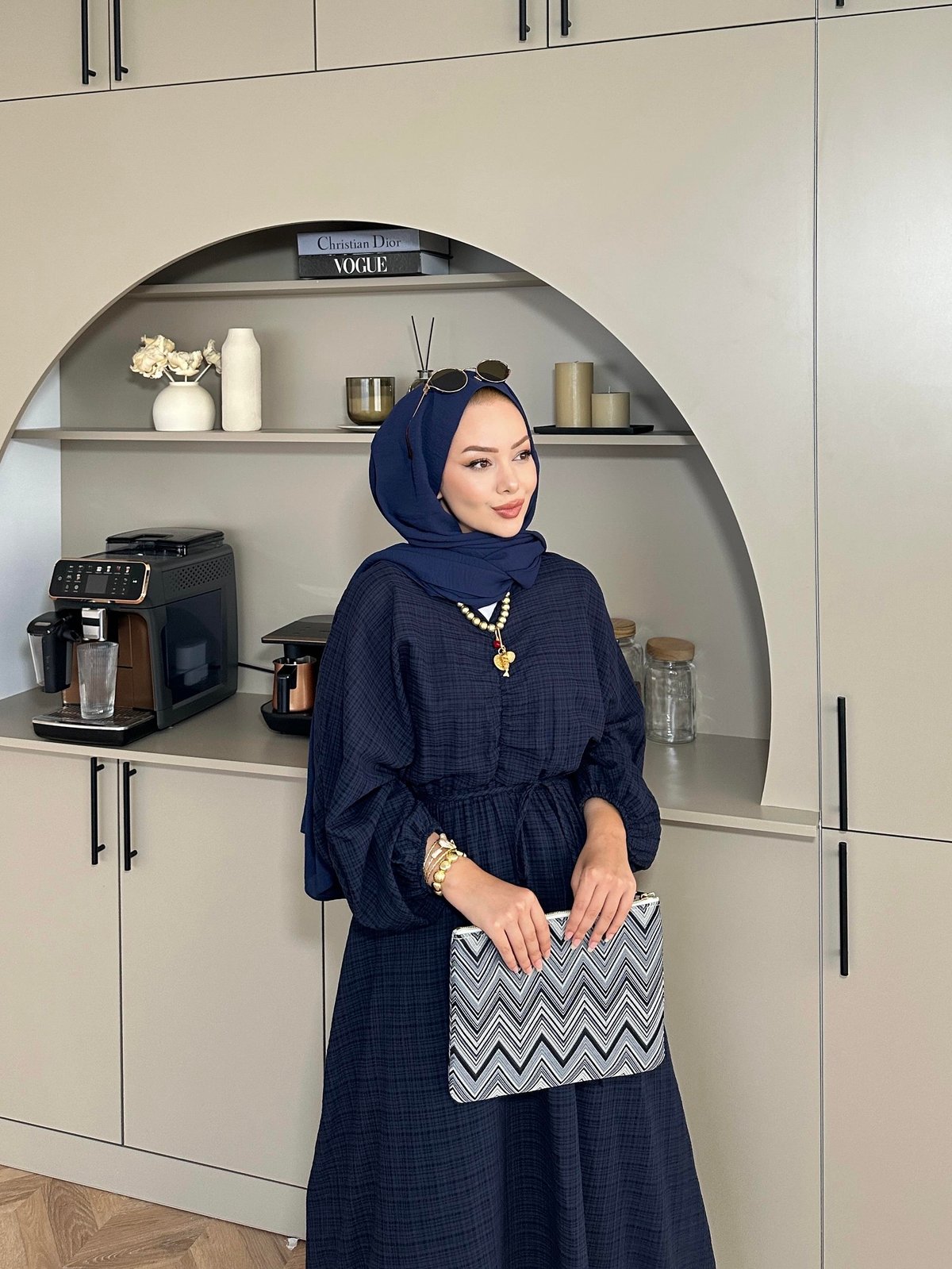 Lamina Linen Dress Navy