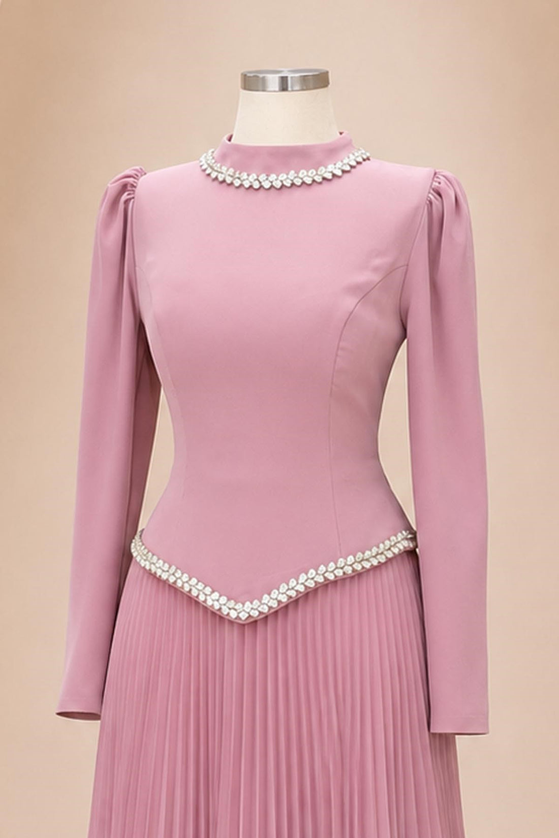 Lidya Modest Evening Dress - Blush Pink