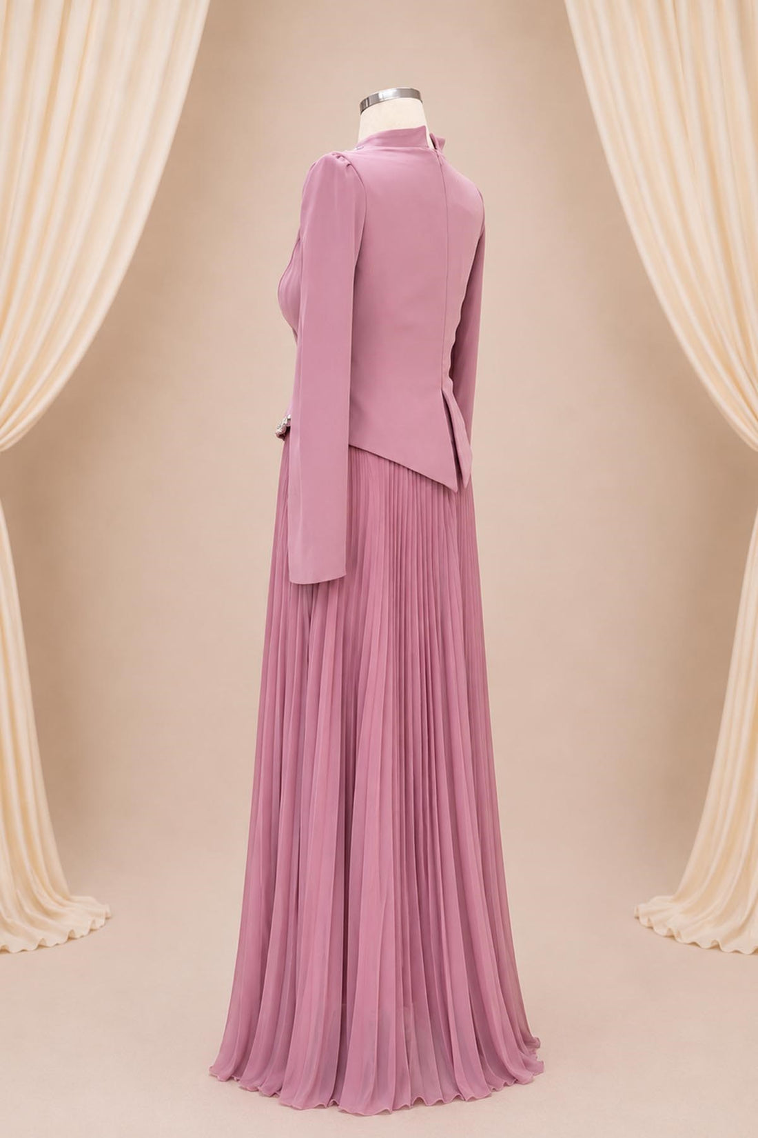 Lidya Modest Evening Dress - Blush Pink
