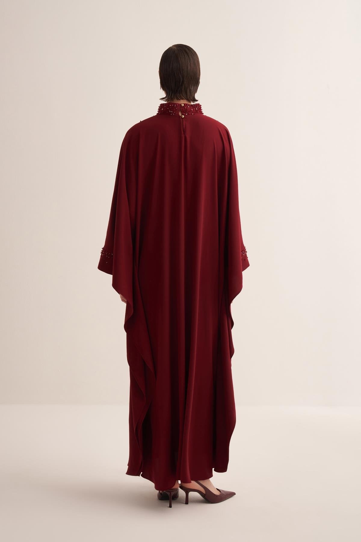 LILIES KAFTAN BURGUNDY