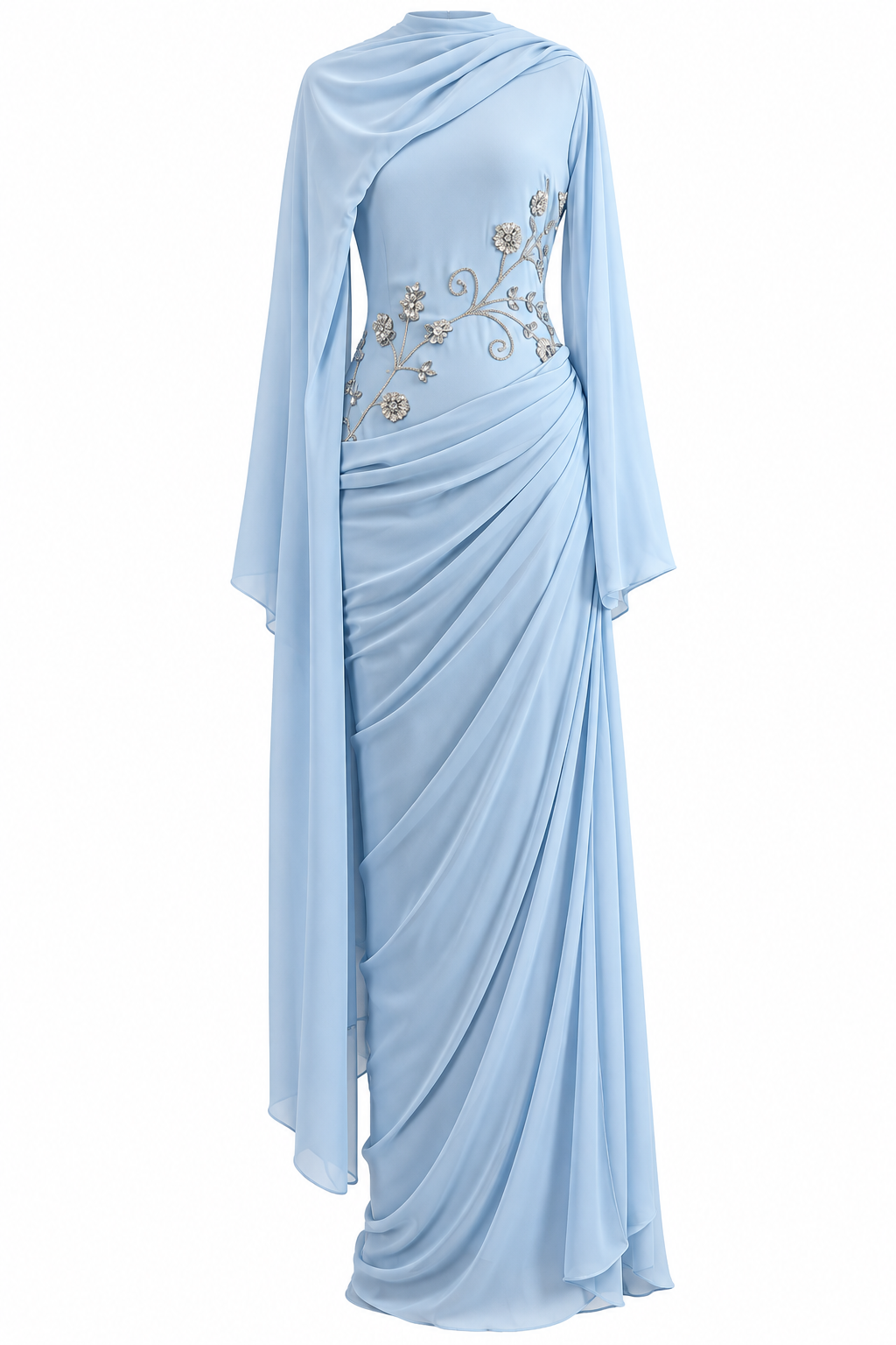 Valeria Modest Evening Dress - Blue