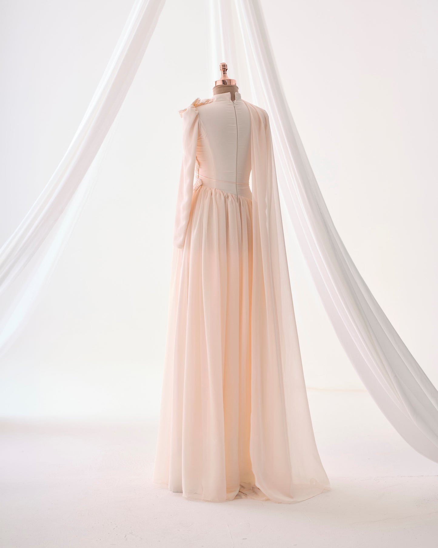 Maya Salmon Pink 3D Floral Evening Dress –Formal Gown