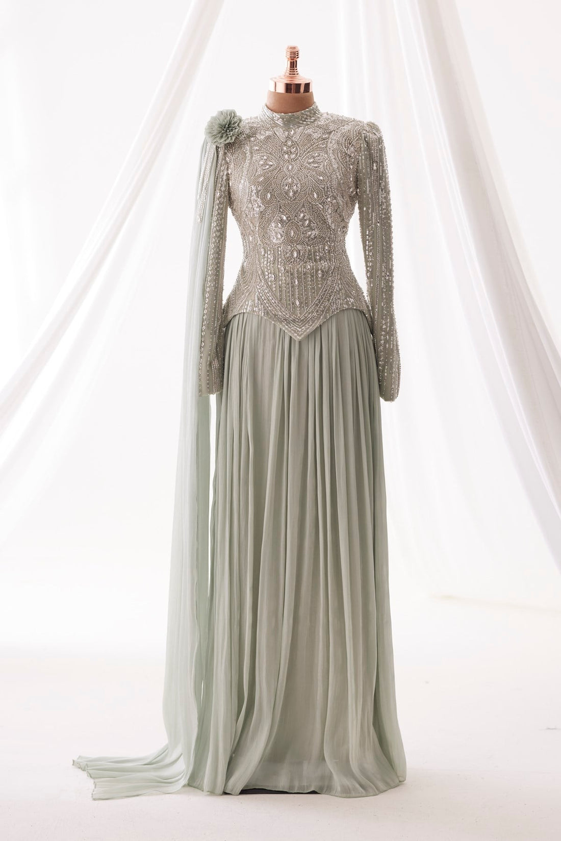 Melina Evening Gown - Mint