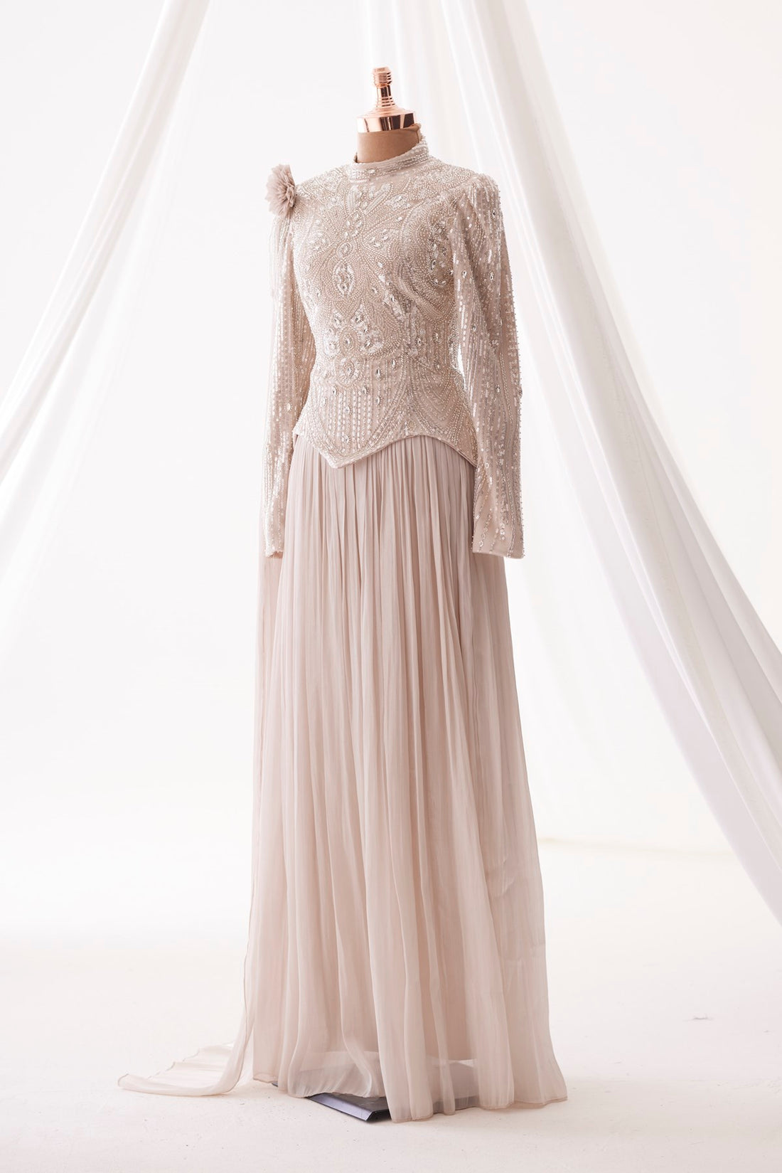 Melina Evening Gown - Powder Pink - view 4