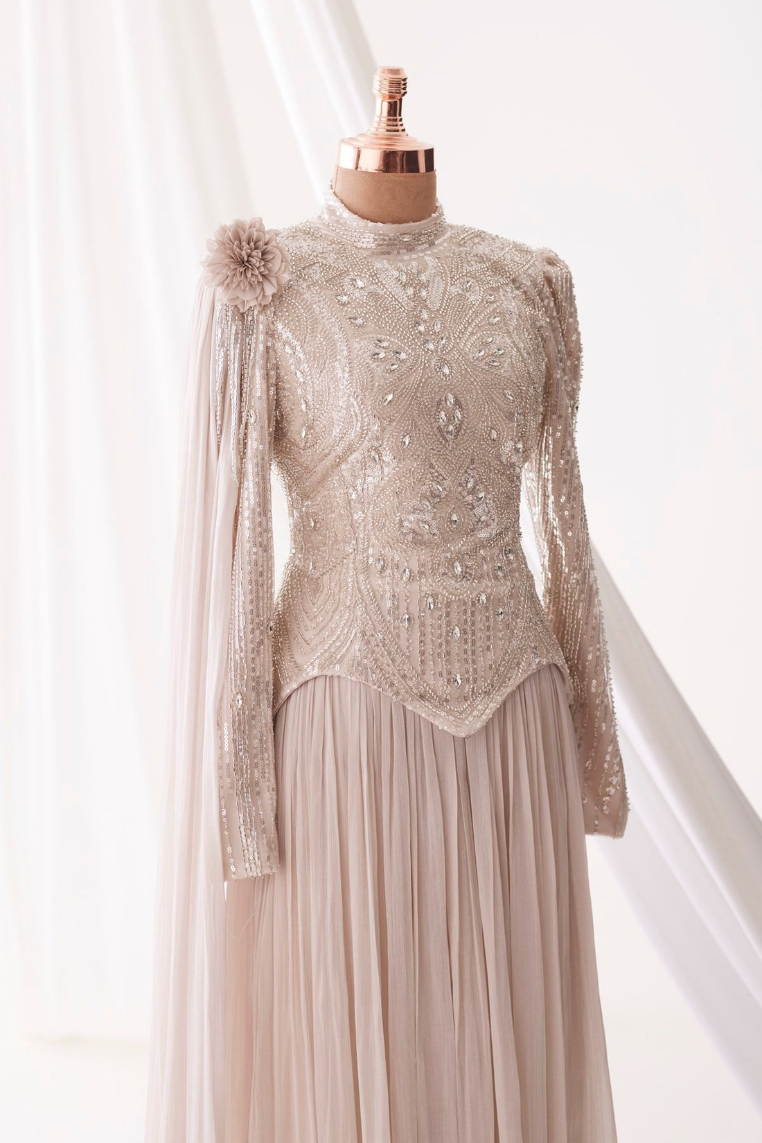 Melina Evening Gown - Powder Pink - view 3
