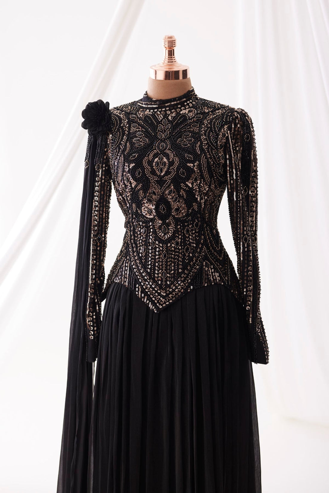 Melina Evening Gown - Black - view 2