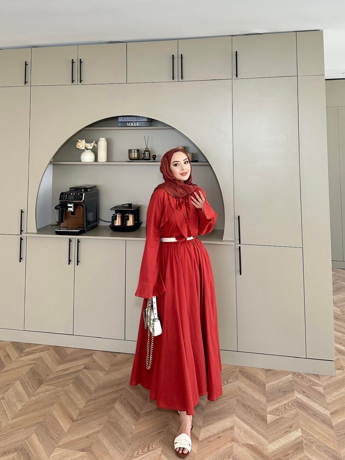 Cotton Voile Terracotta Skirt Set