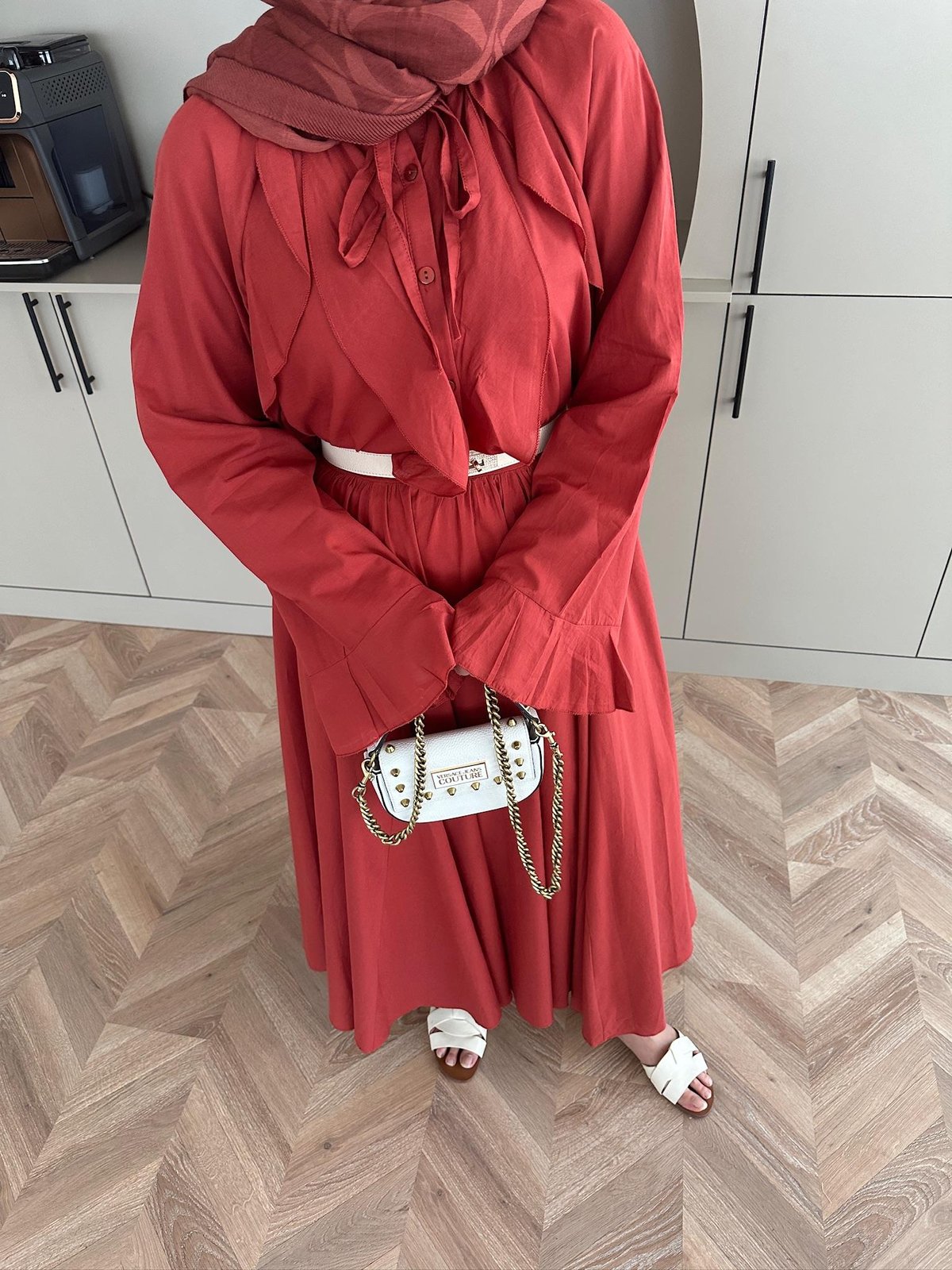 Cotton Voile Terracotta Skirt Set