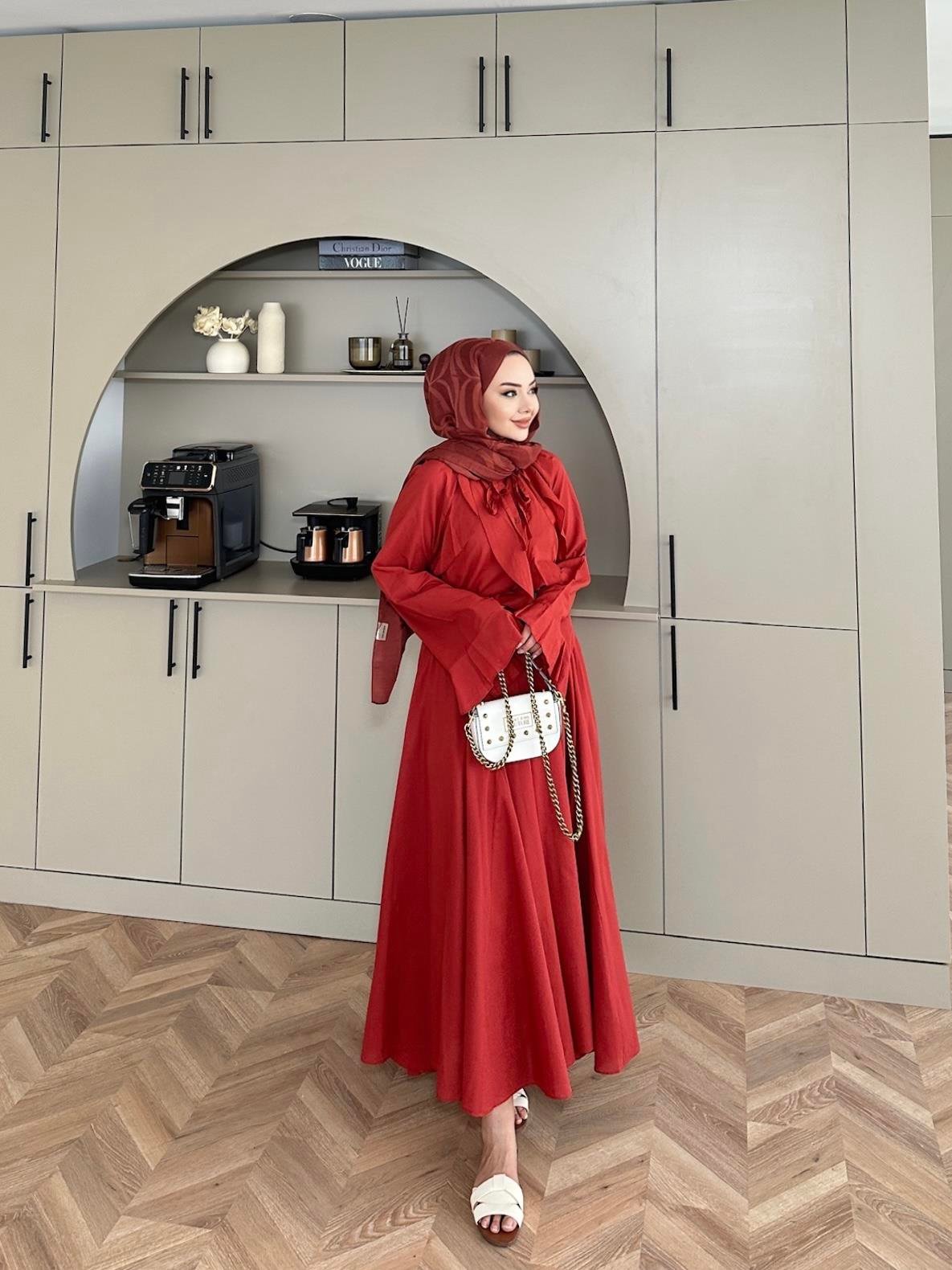 Cotton Voile Terracotta Skirt Set