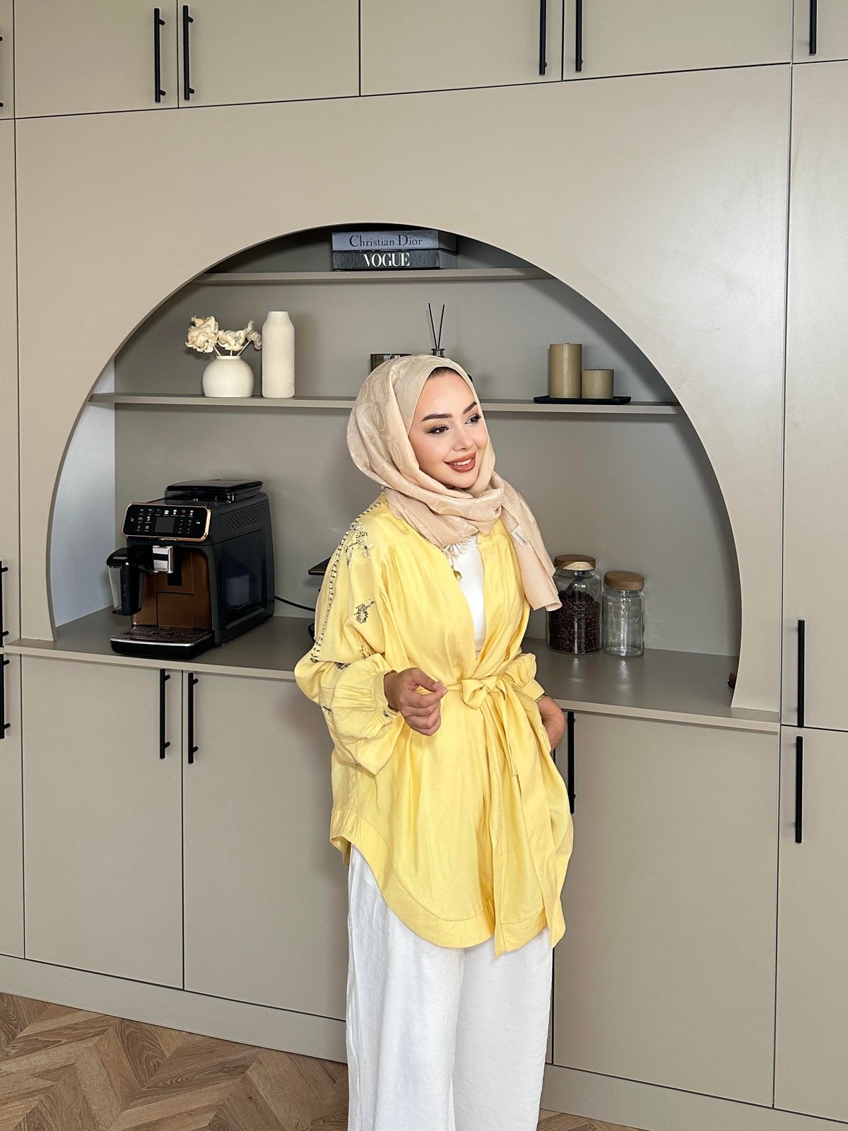 Embroidered Kimono Butter Yellow