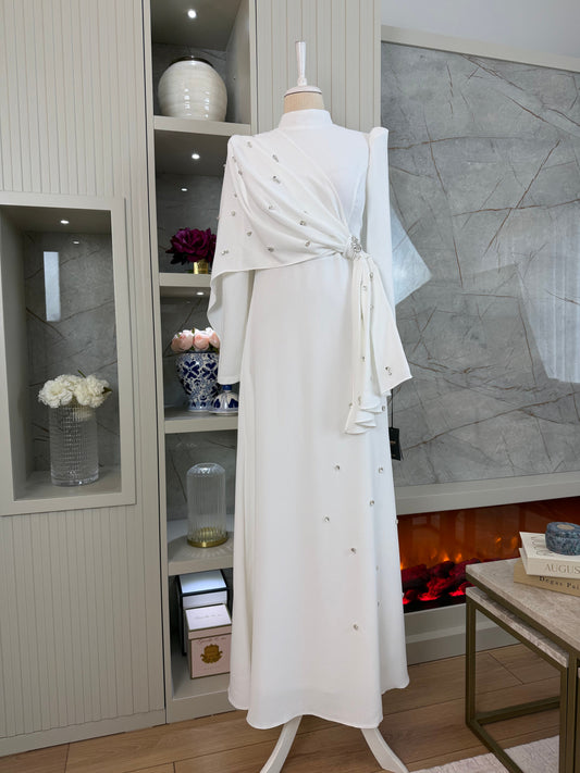 Noor Evening Dress - White - view 3