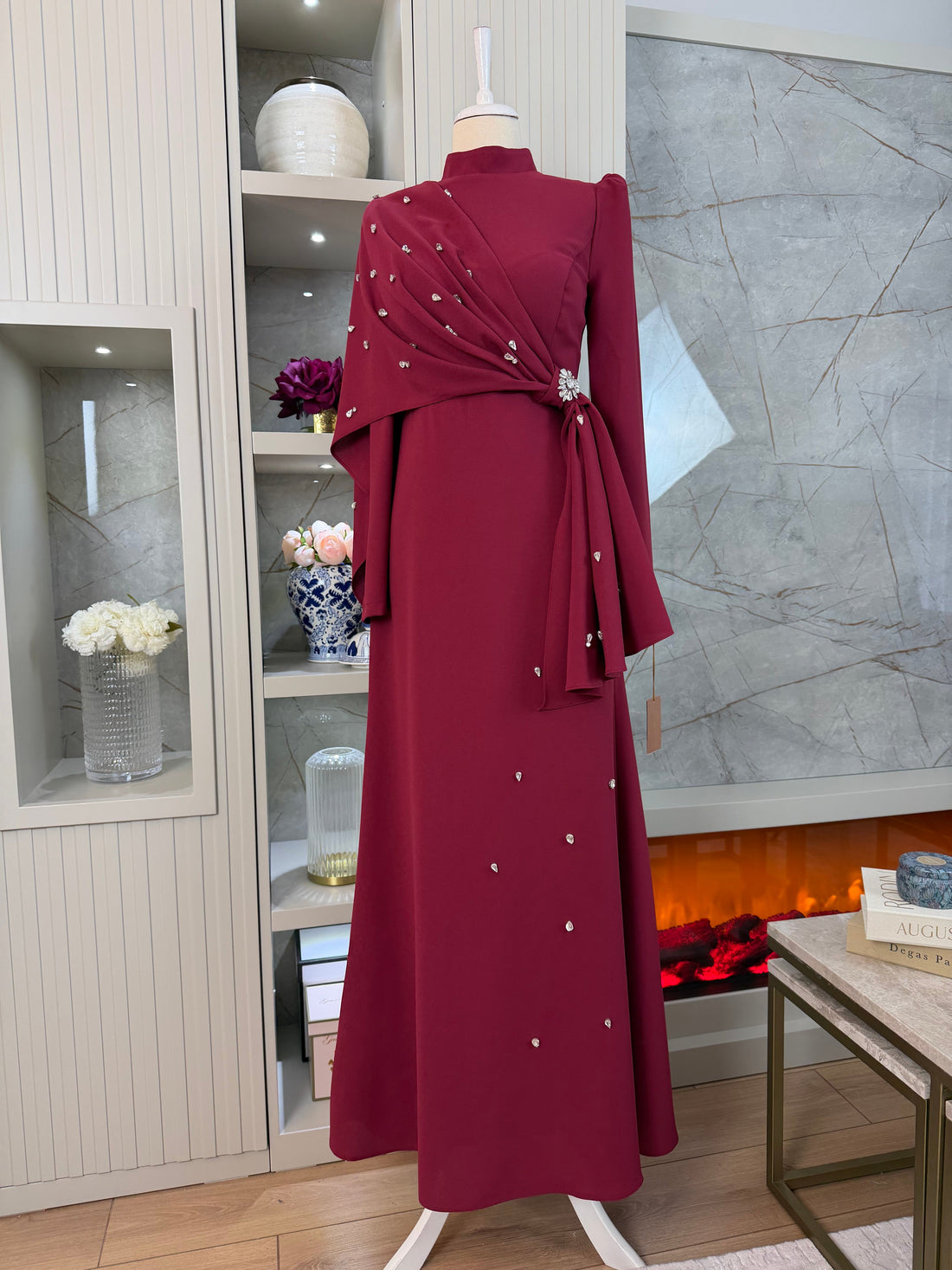 Noor Evening Dress - Burgundy - view 3