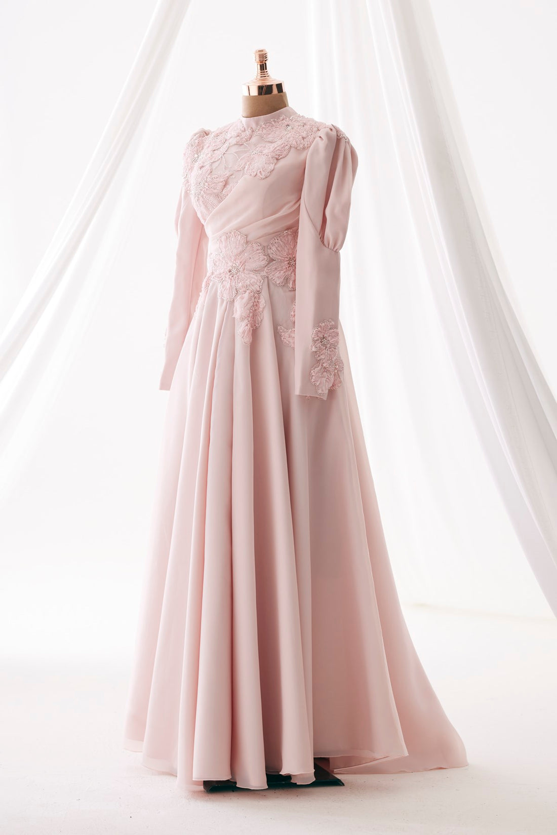 Nida Evening Gown - Powder Pink - view 4
