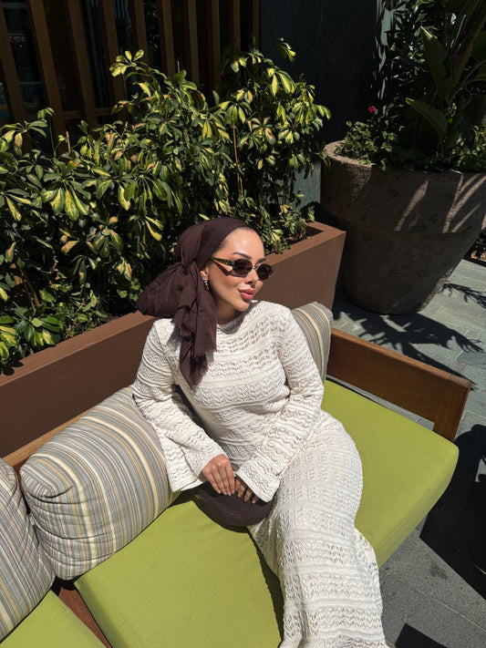 Crochet Maxi Dress with Lining