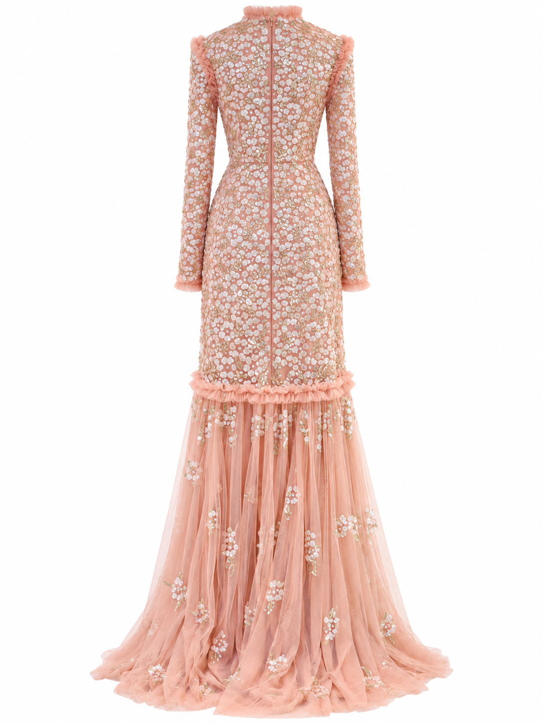 Couture Valentina Modest Evening Dress - Orange