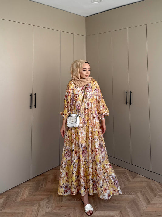 Orchid Cotton Voile Dress - Yellow