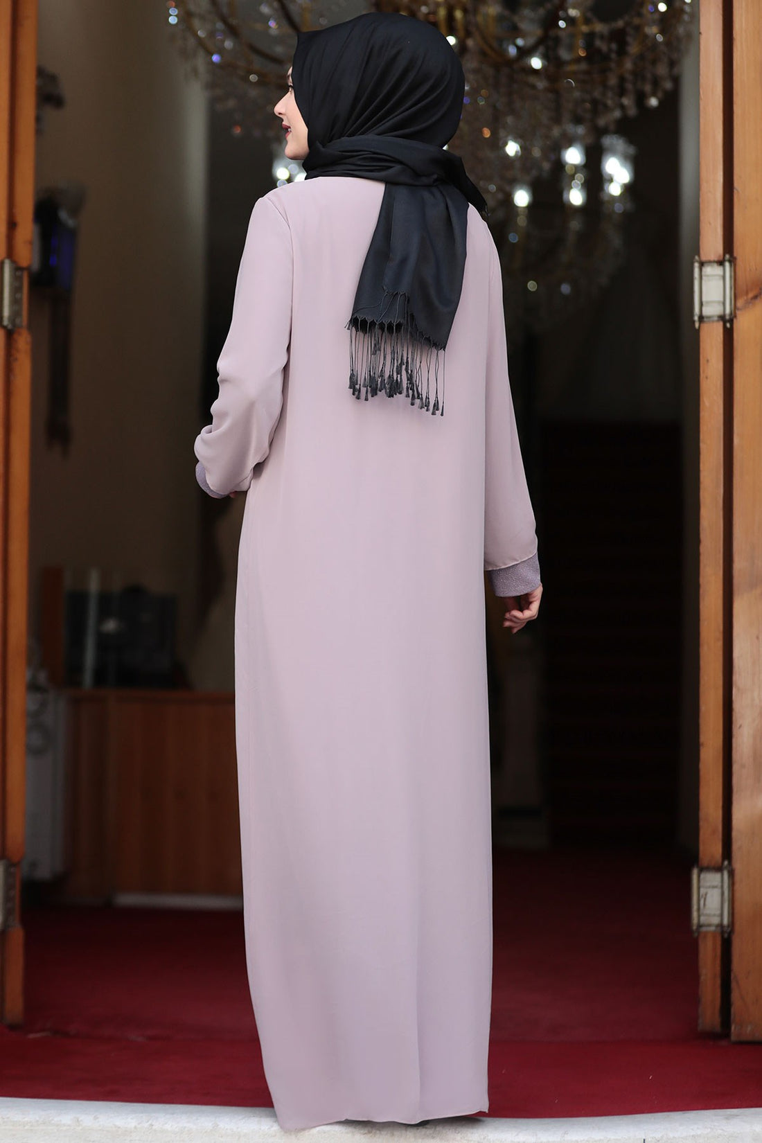 Parıltı Modest Evening Dress - Blush Pink