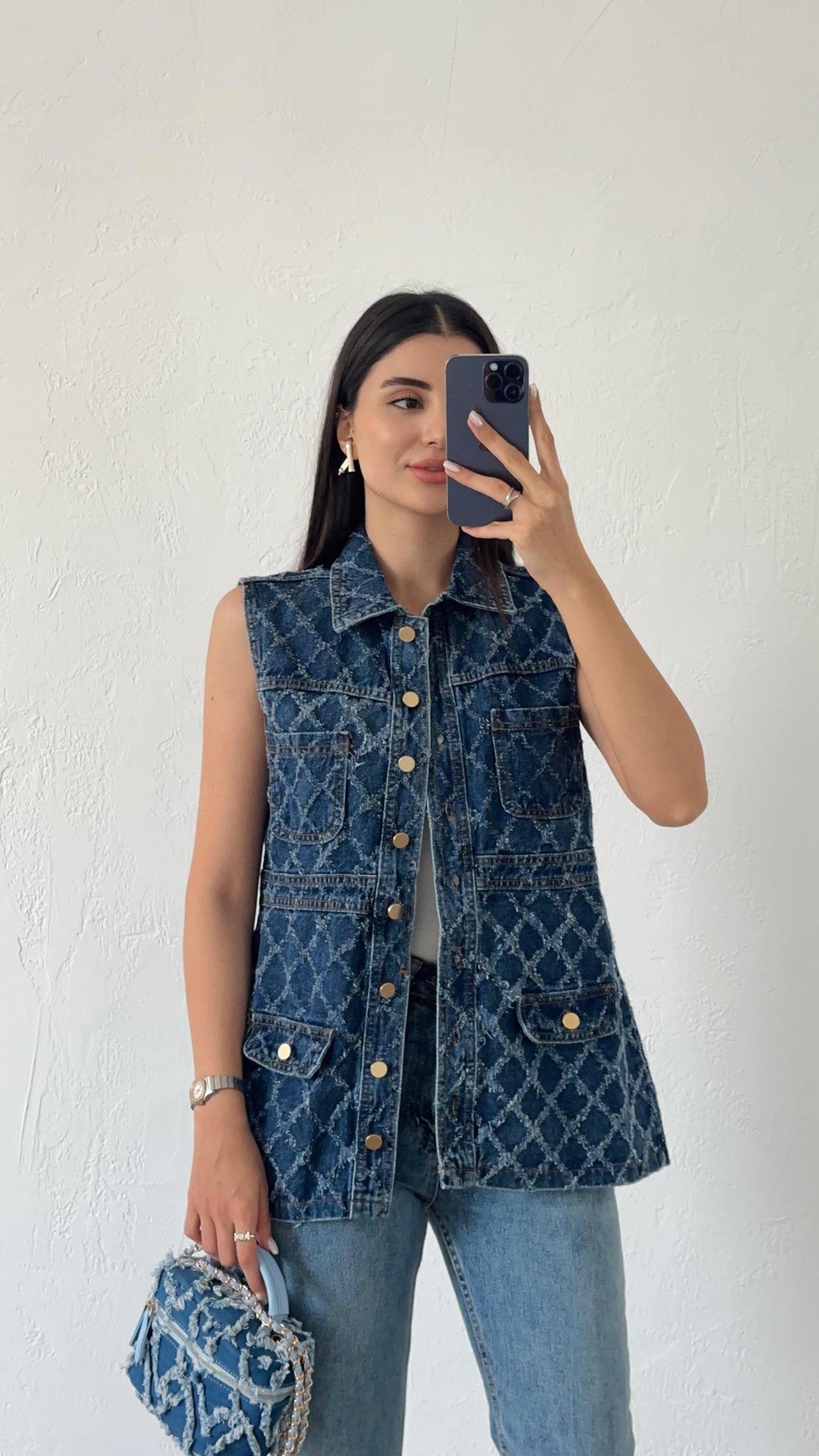 Limited Collection Long Denim Waistcoat