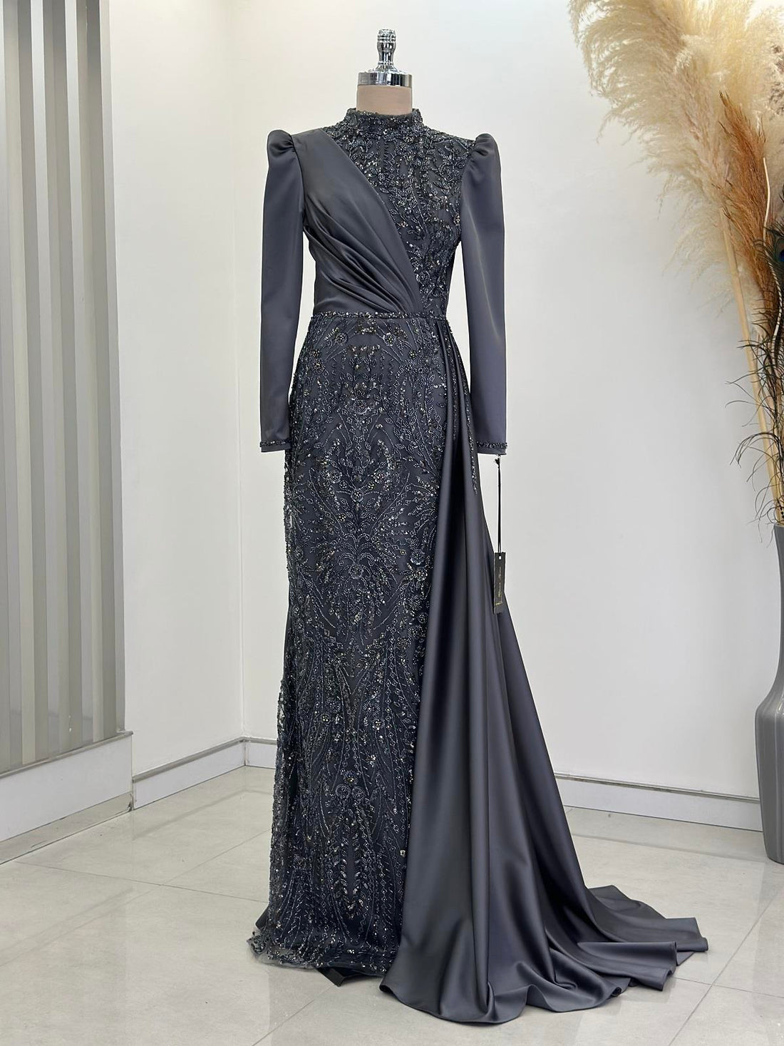 Regina Evening Gown - Anthracite - view 2