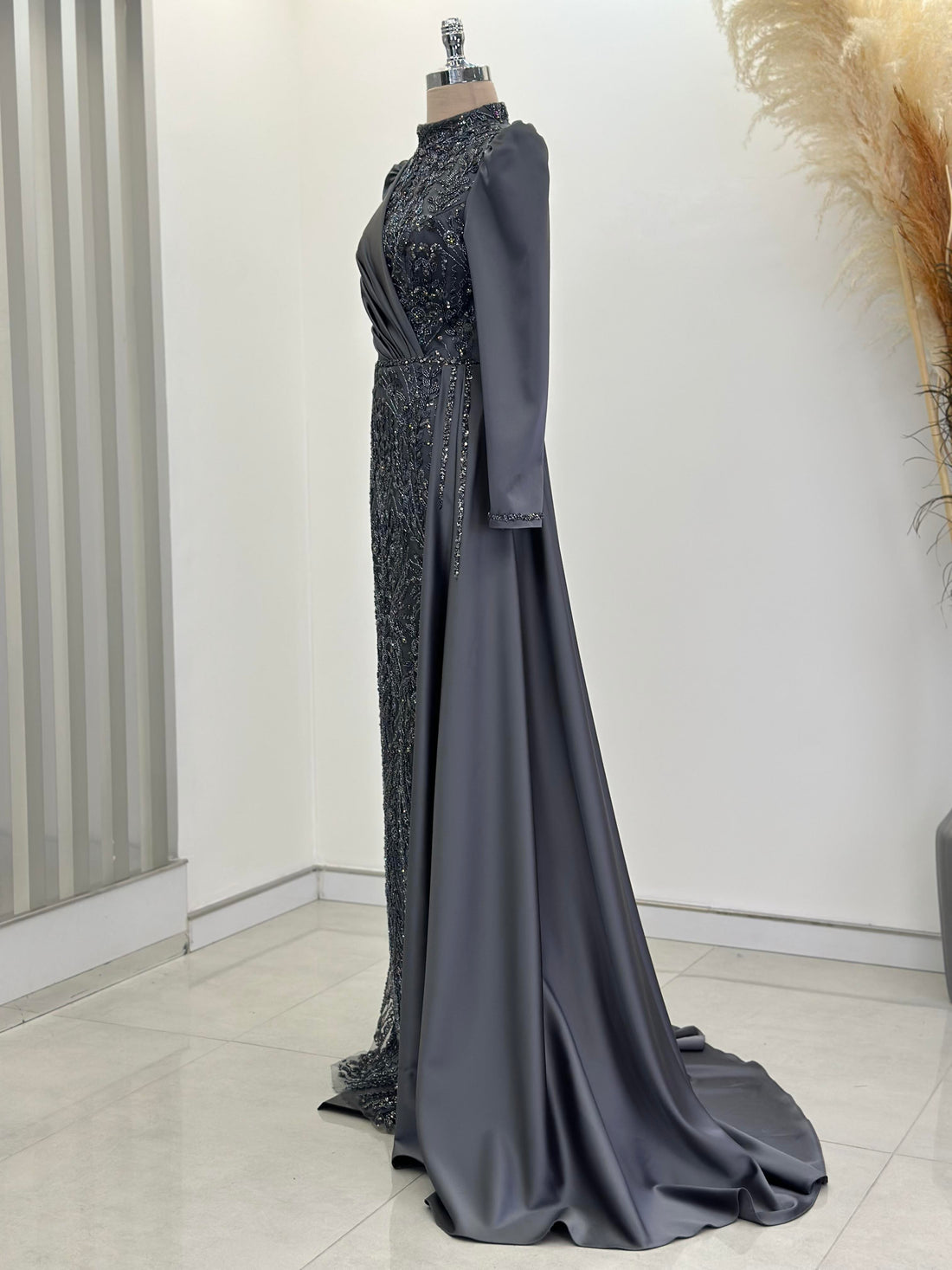 Regina Evening Gown - Anthracite - view 3