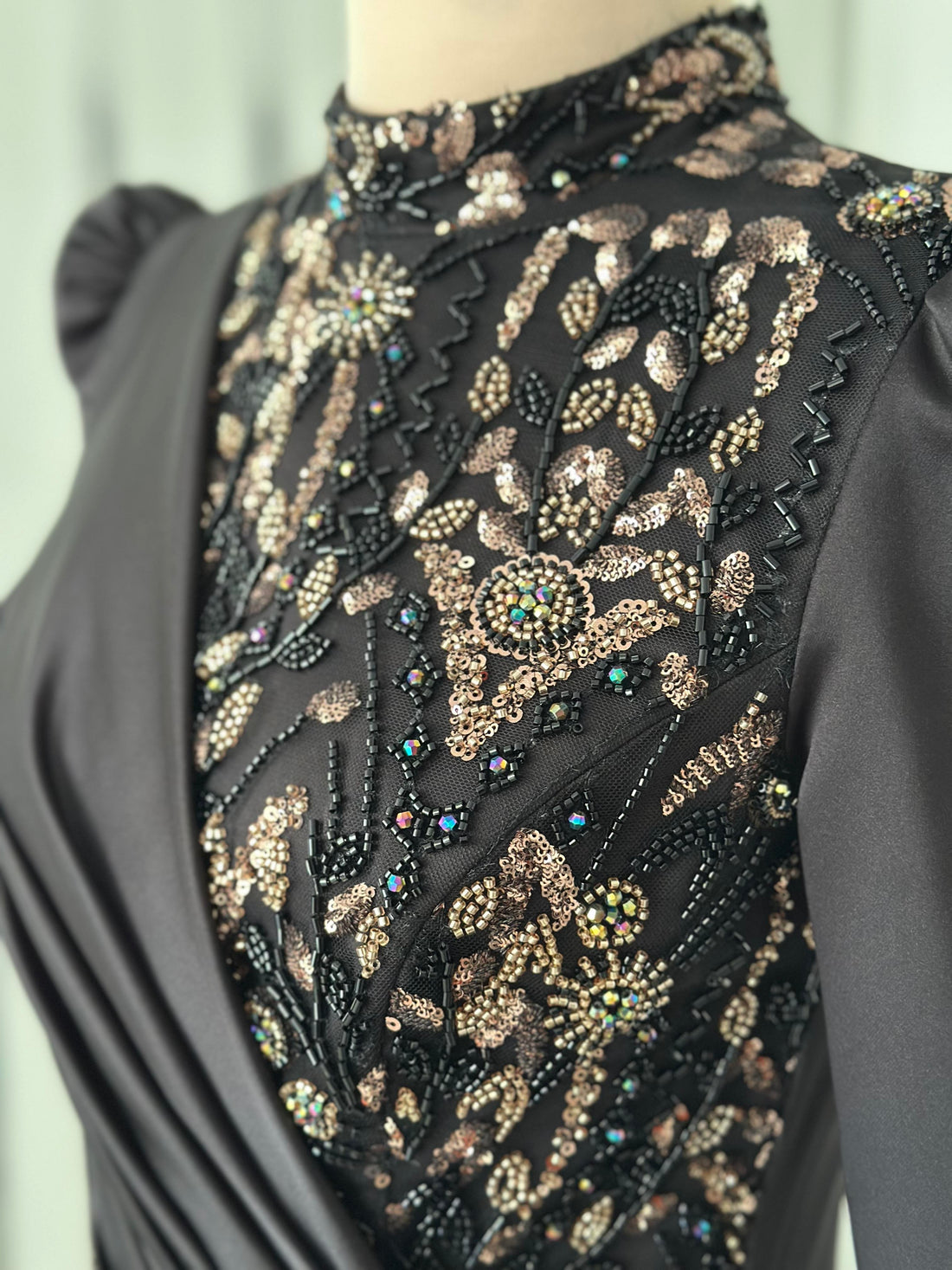 Regina Evening Gown - Black-Gold - view 3