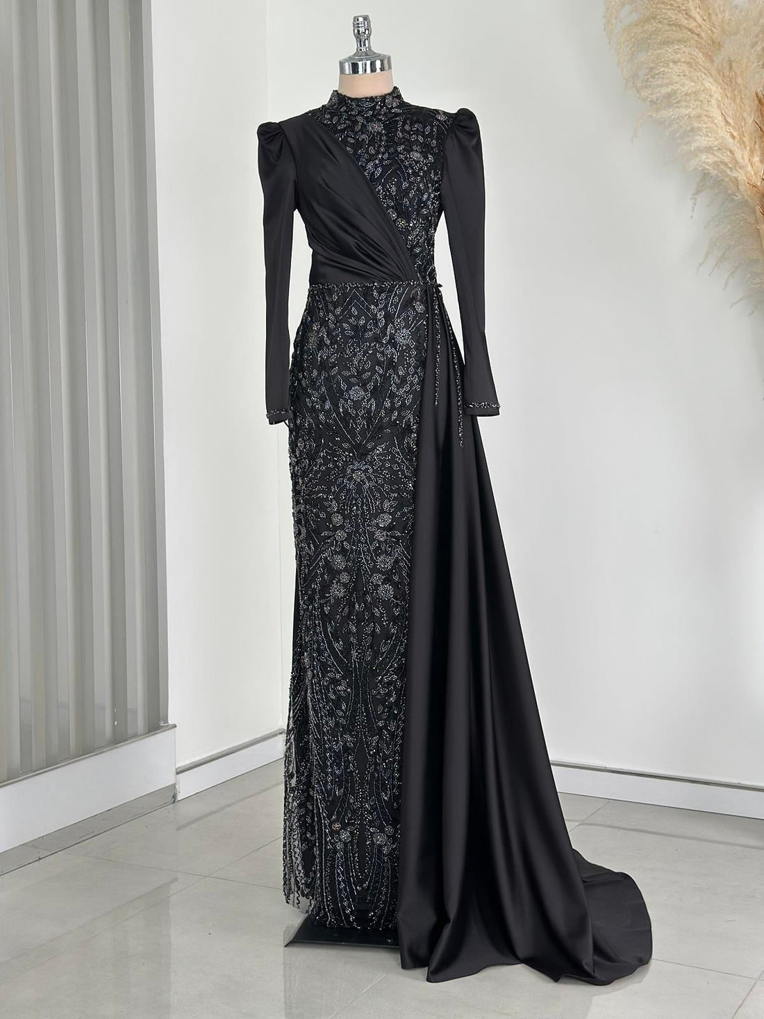 Regina Evening Gown - Black-Lilac