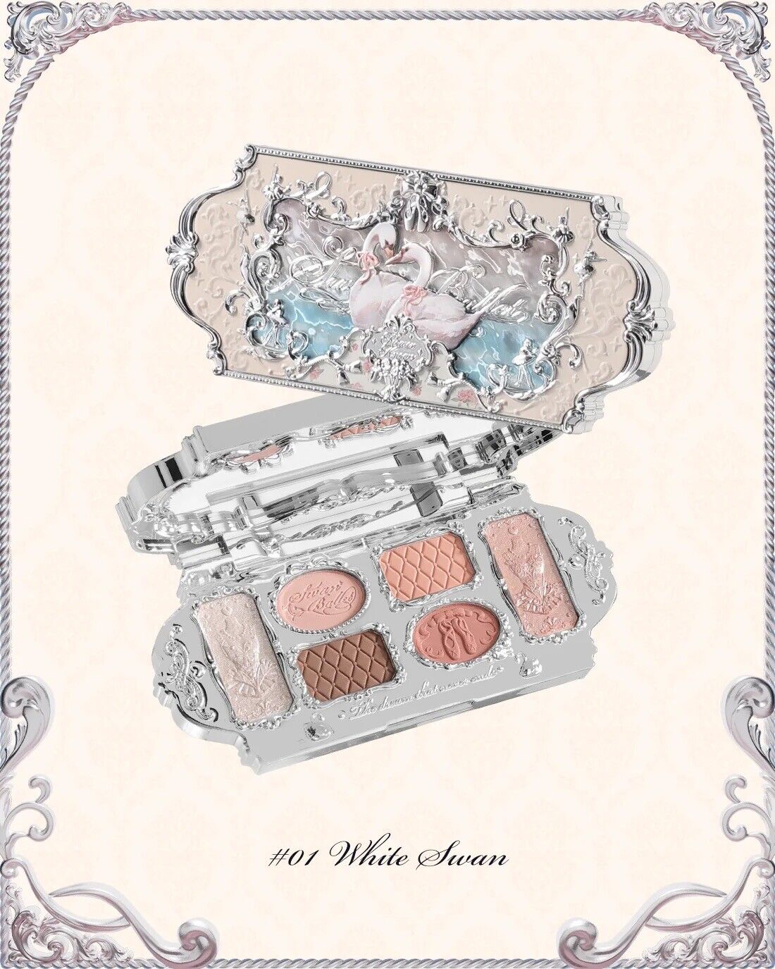 Turkiye Flower Knows Swan Ballet Eyeshadow Palette Matte Fine Shimmer Pearl Face Palette 6 Colour Glitter Eye Shadow