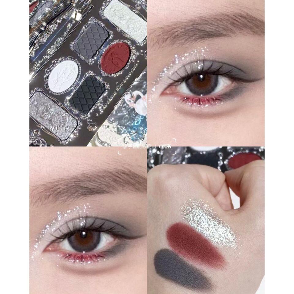 Turkiye Flower Knows Swan Ballet Eyeshadow Palette Matte Fine Shimmer Pearl Face Palette 6 Colour Glitter Eye Shadow