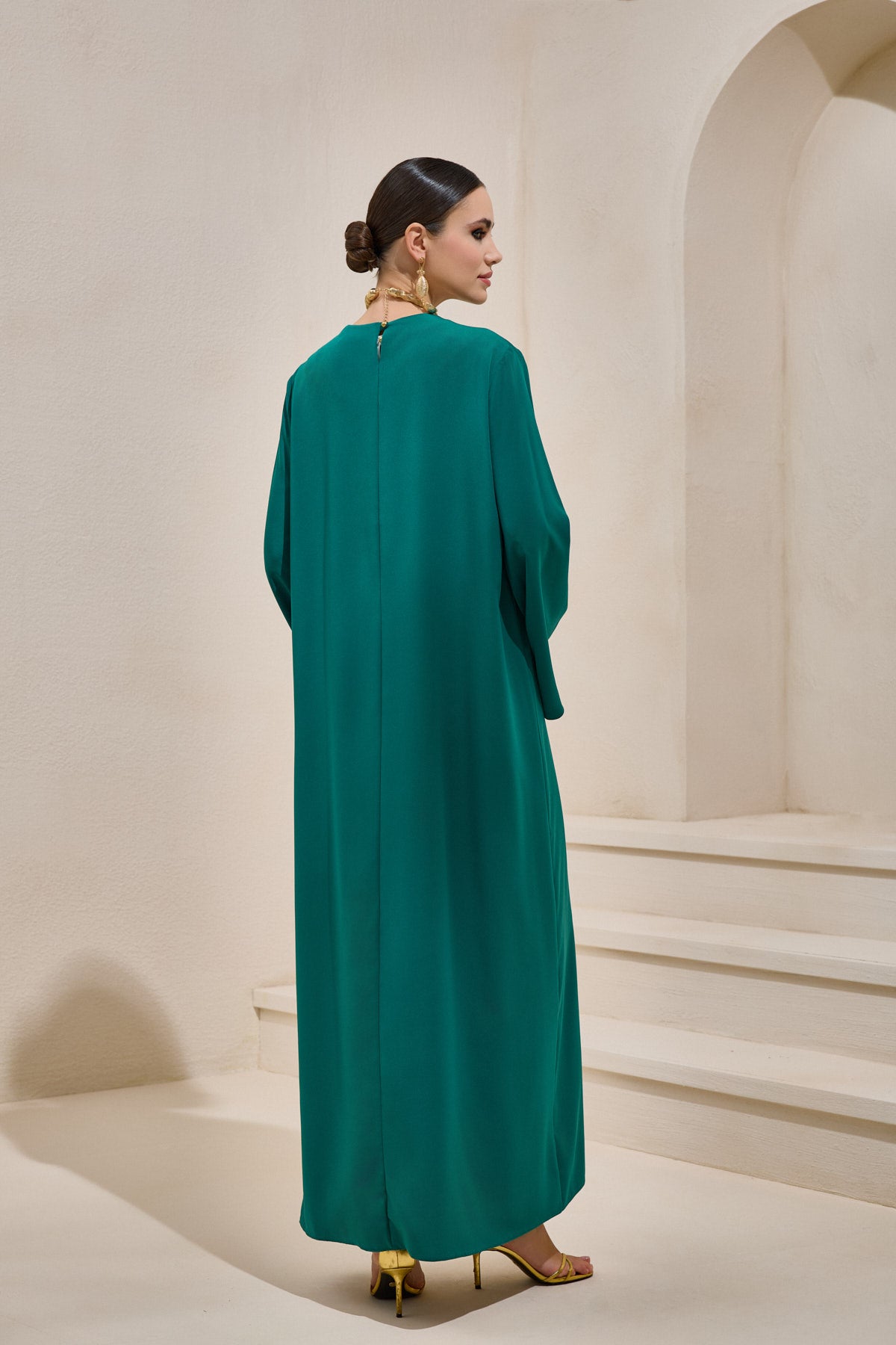 Two Piece Asymmetric Emerald Dress