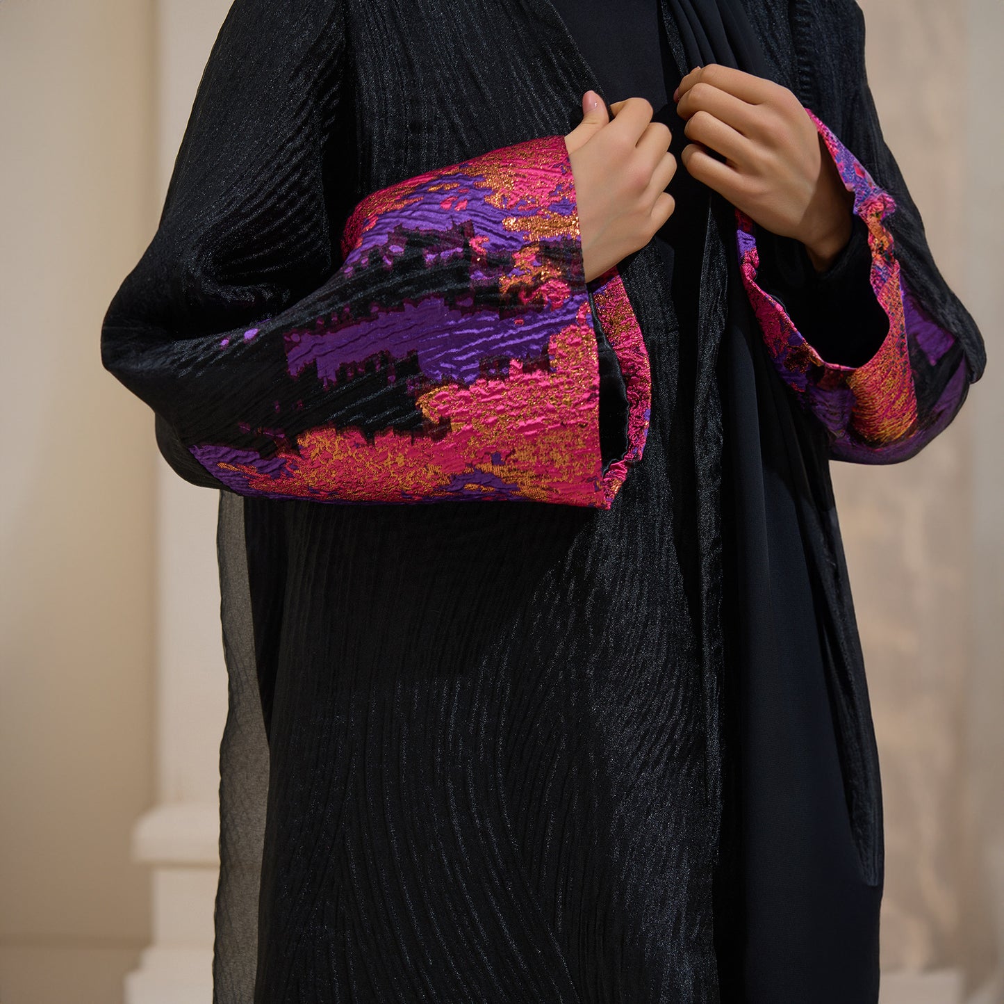 Limited Edition Purple Jacquard Abaya