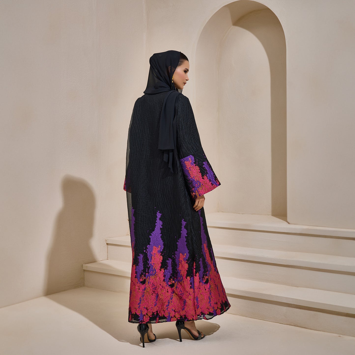 Limited Edition Purple Jacquard Abaya