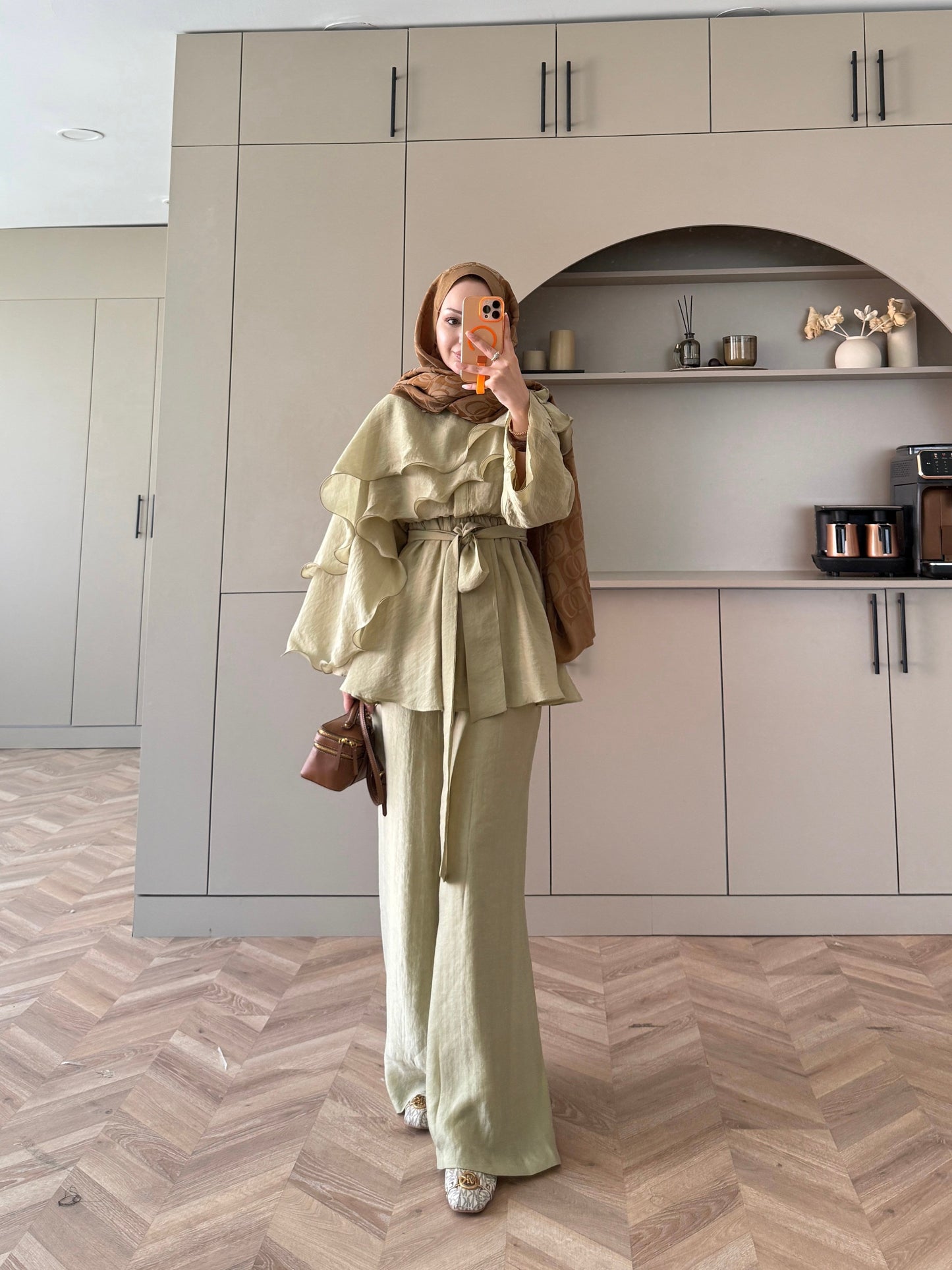Shirley Ruffled Pant Set - Olive - view 8