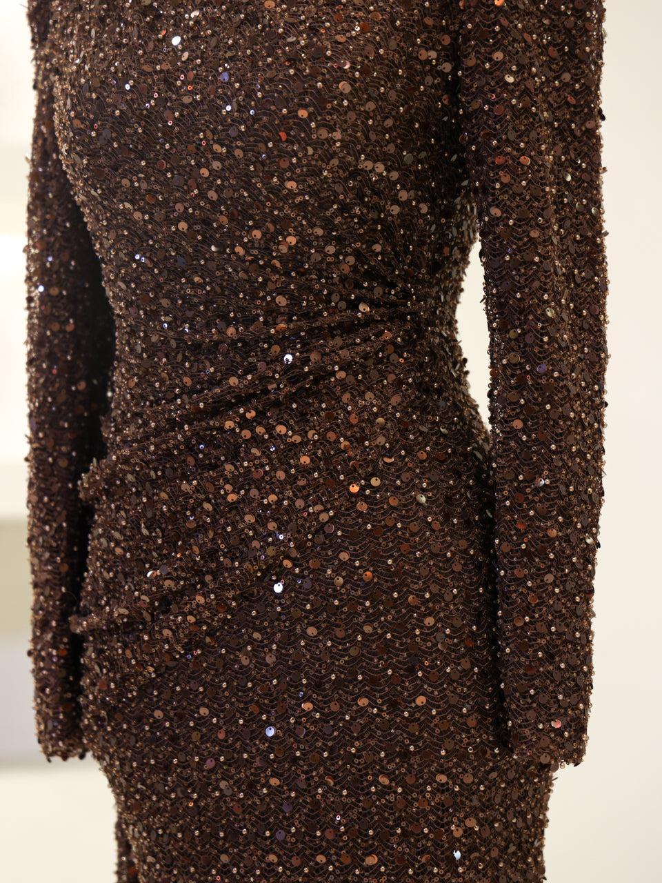Lujain Evening Dress - Mocha - view 3