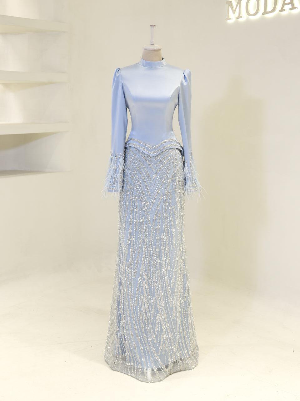 Josephine Evening Dress - Ice Blue - view 2