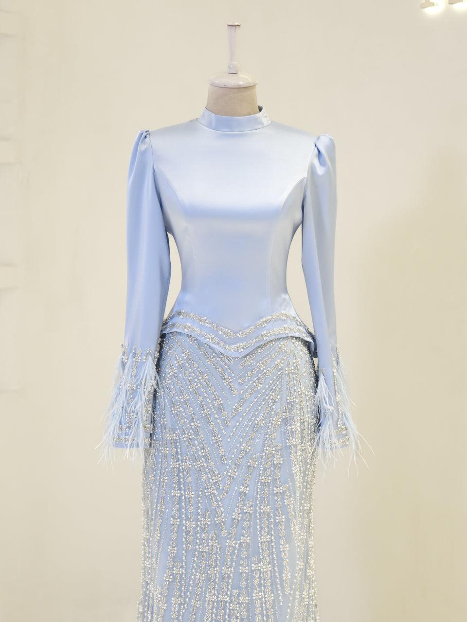 Josephine Evening Dress - Ice Blue